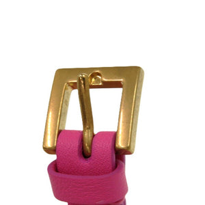 美品 ヴァレンティノ ガラヴァーニ Vロゴ レザー ピンク ブレスレット 0891【中古】Valentino Garavani