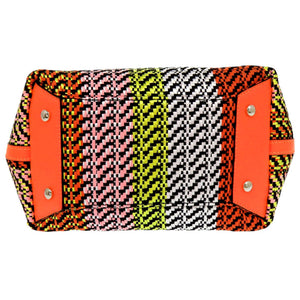 新品同様 クリスチャンルブタン フランジバス ラフィア レザー マルチカラー 2WAY ハンドバッグ ショルダーバッグ 0893【中古】Christian Louboutin