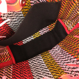 新品同様 クリスチャンルブタン フランジバス ラフィア レザー マルチカラー 2WAY ハンドバッグ ショルダーバッグ 0893【中古】Christian Louboutin