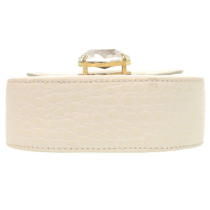 ミュウミュウ チェーンショルダー レザー ホワイト ショルダーバッグ 白 0894【中古】MIUMIU