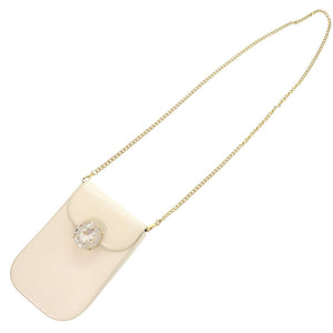 ミュウミュウ チェーンショルダー レザー ホワイト ショルダーバッグ 白 0894【中古】MIUMIU
