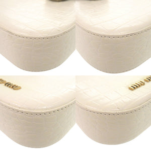 ミュウミュウ チェーンショルダー レザー ホワイト ショルダーバッグ 白 0894【中古】MIUMIU