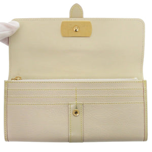 美品 ルイ ヴィトン ポルトフォイユ ファヴォリ スハリ M95646 レザー ホワイト 長財布 白 LV 0895【中古】LOUIS VUITTON