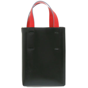 美品 マルニ 2WAY ミュゼオ レザー グレー/ブラック/レッド ハンドバッグ 0896【中古】MARNI