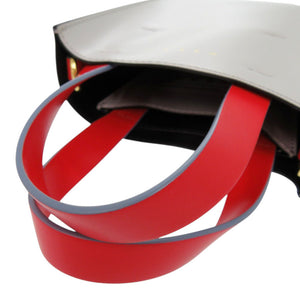 美品 マルニ 2WAY ミュゼオ レザー グレー/ブラック/レッド ハンドバッグ 0896【中古】MARNI