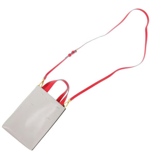 美品 マルニ 2WAY ミュゼオ レザー グレー/ブラック/レッド ハンドバッグ 0896【中古】MARNI