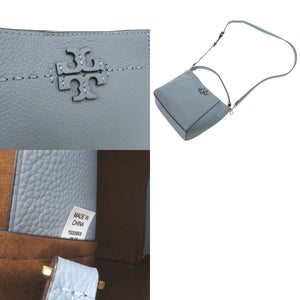新品同様 トリーバーチ MCGRAW SMALL BUCKET BAG マックグロー スモール バケットバッグ 2way ダブルTロゴ ハンドバッグ レザー ブルー 0905【中古】Tory Burch