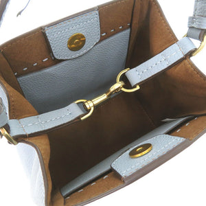 新品同様 トリーバーチ MCGRAW SMALL BUCKET BAG マックグロー スモール バケットバッグ 2way ダブルTロゴ ハンドバッグ レザー ブルー 0905【中古】Tory Burch