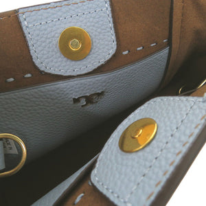 新品同様 トリーバーチ MCGRAW SMALL BUCKET BAG マックグロー スモール バケットバッグ 2way ダブルTロゴ ハンドバッグ レザー ブルー 0905【中古】Tory Burch