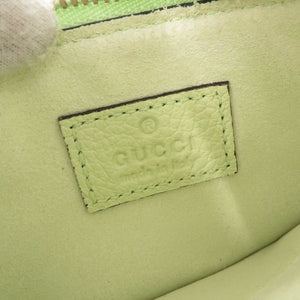 美品 グッチ ロゴ 725550 レザー グリーン コインケース カードケース 0906【中古】GUCCI