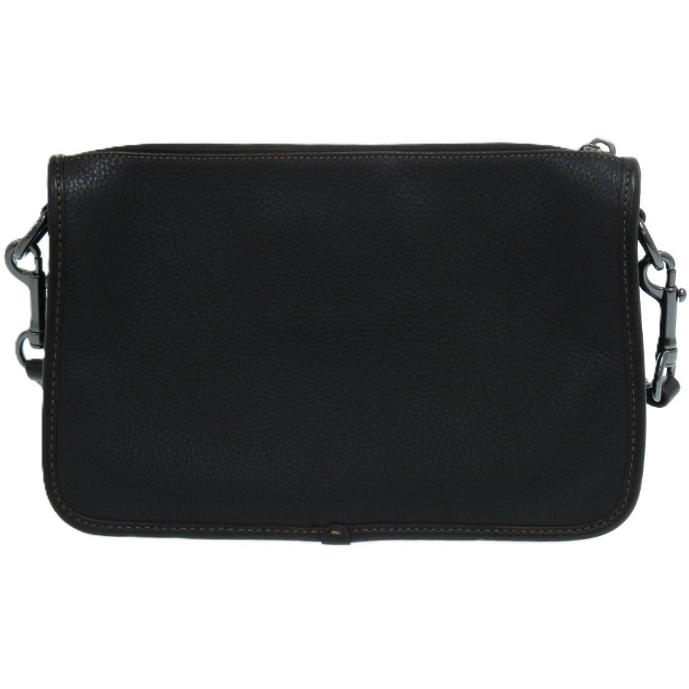 美品 コーチ×PEANUTS スヌーピー ミニポーチ付き ヘリテージ コンバーチブル クロスボディ レザー ブラック 黒 ショルダーバッグ 0908【中古】COACH