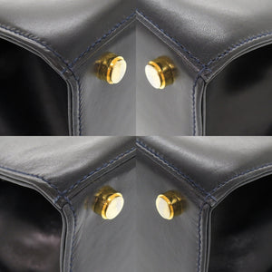 美品 サルヴァトーレフェラガモ ヴァラリボン レザー ネイビー 2WAY ハンドバッグ ショルダーバッグ 0909【中古】Salvatore Ferragamo