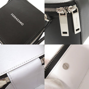 美品 サルヴァトーレフェラガモ レザー ブラック 2WAY ミニ ハンドバッグ ショルダーバッグ 黒 0911【中古】Salvatore Ferragamo