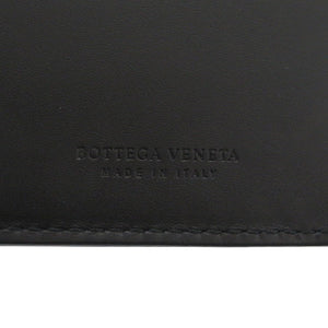 美品 ボッテガヴェネタ イントレチャート レザー ブラック 長財布 長札入れ 黒 0926【中古】BOTTEGAVENETA