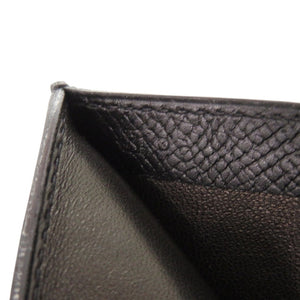 美品 エルメス 札入れ レザー ブラック 二つ折り財布 黒 0933【中古】HERMES