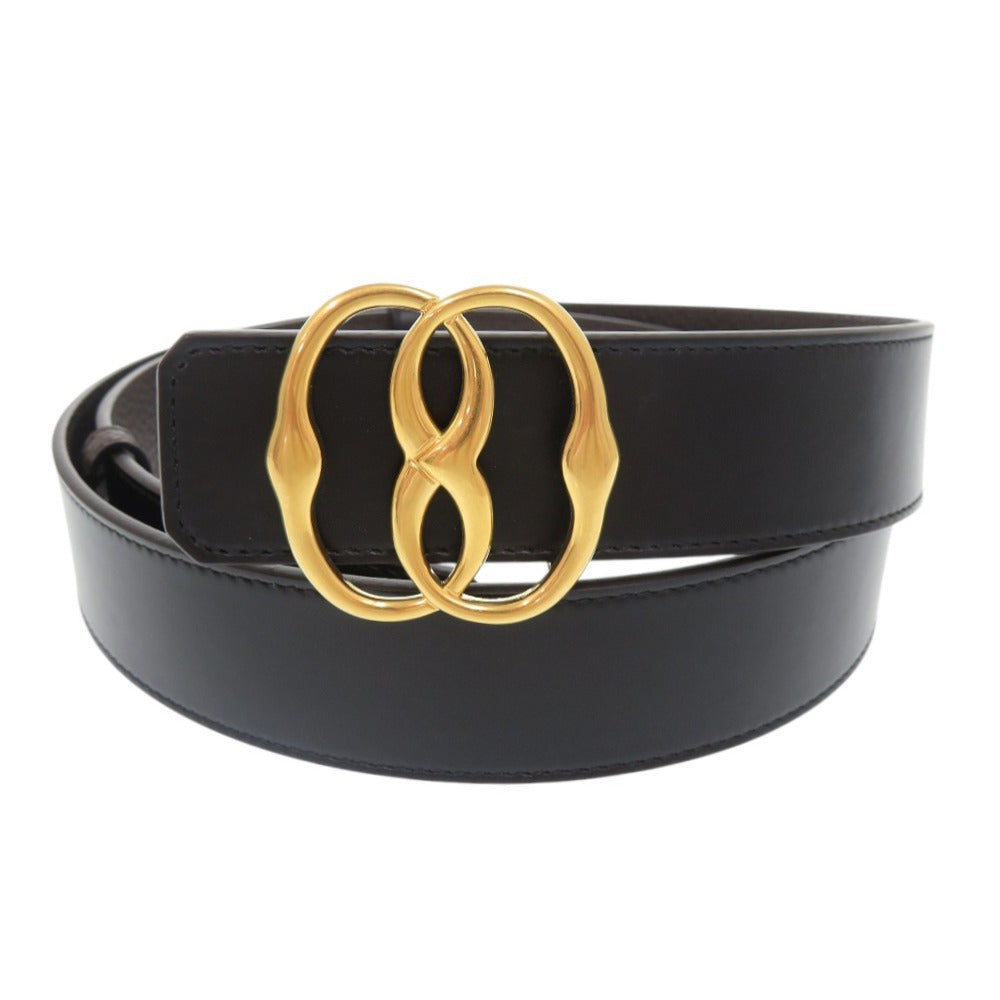 未使用品 バリー EMBLEM 35.REV レザー ブラック ブラウン ベルト 黒 茶 0935【中古】BALLY メンズ