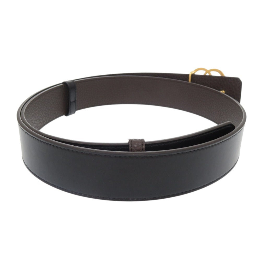 未使用品 バリー EMBLEM 35.REV レザー ブラック ブラウン ベルト 黒 茶 0935【中古】BALLY メンズ