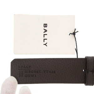 未使用品 バリー EMBLEM 35.REV レザー ブラック ブラウン ベルト 黒 茶 0935【中古】BALLY メンズ