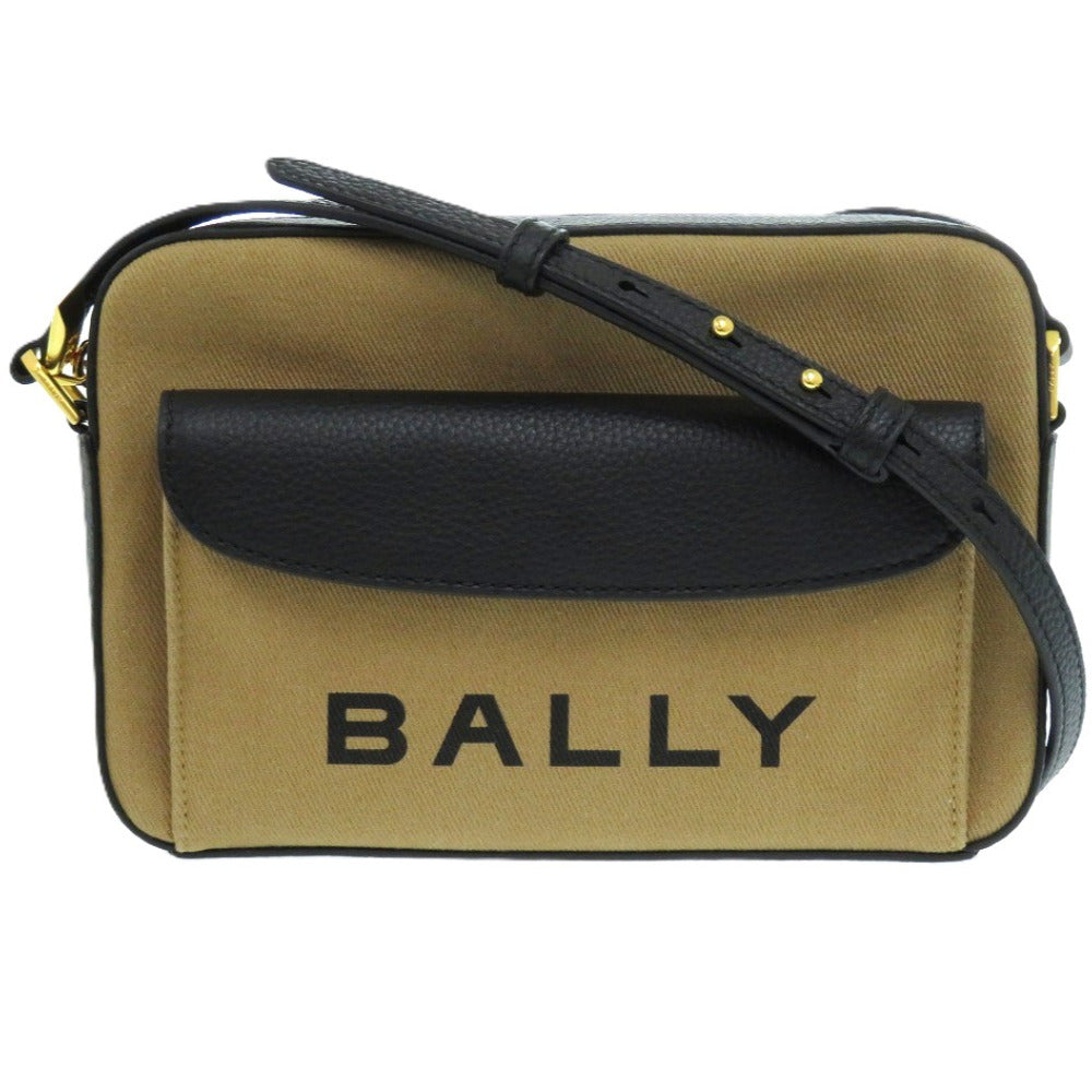 未使用品 バリー バーダニエル 6304577 ファブリック キャンバス レザー サンドベージュブラウン 茶 ショルダーバッグ 0937【中古】BALLY