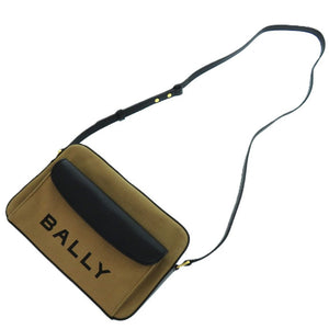 未使用品 バリー バーダニエル 6304577 ファブリック キャンバス レザー サンドベージュブラウン 茶 ショルダーバッグ 0937【中古】BALLY