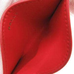 未使用 バリー レザー レッド カードケース 財布 赤 0938【中古】BALLY