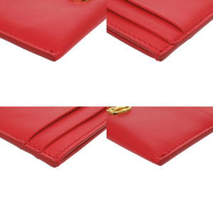 未使用 バリー レザー レッド カードケース 財布 赤 0938【中古】BALLY