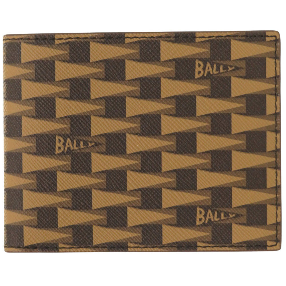 未使用 バリー レザー ブラウン 二つ折り財布 茶 0939【中古】BALLY