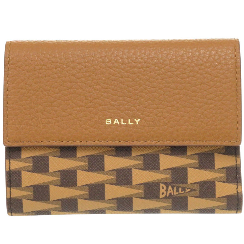 未使用 バリー レザー ブラウン 三つ折り財布 茶 0940【中古】BALLY