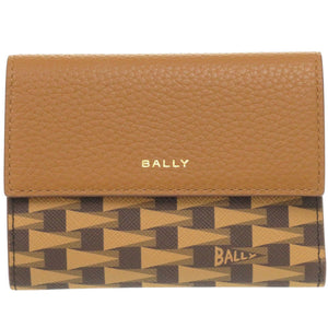 未使用 バリー レザー ブラウン 三つ折り財布 茶 0940【中古】BALLY