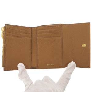 未使用 バリー レザー ブラウン 三つ折り財布 茶 0940【中古】BALLY