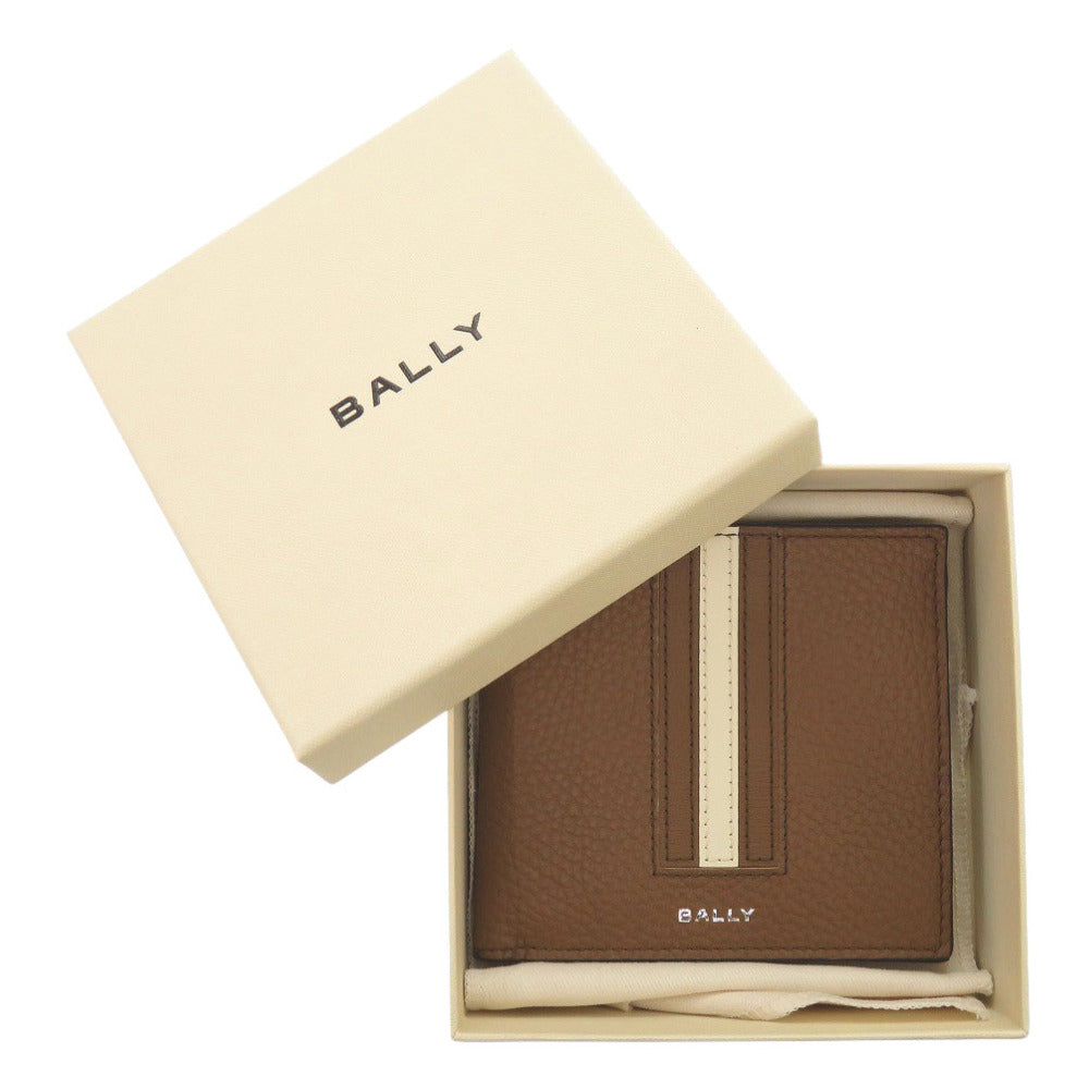未使用 バリー レザー ブラウン 二つ折り財布 茶 0942【中古】BALLY