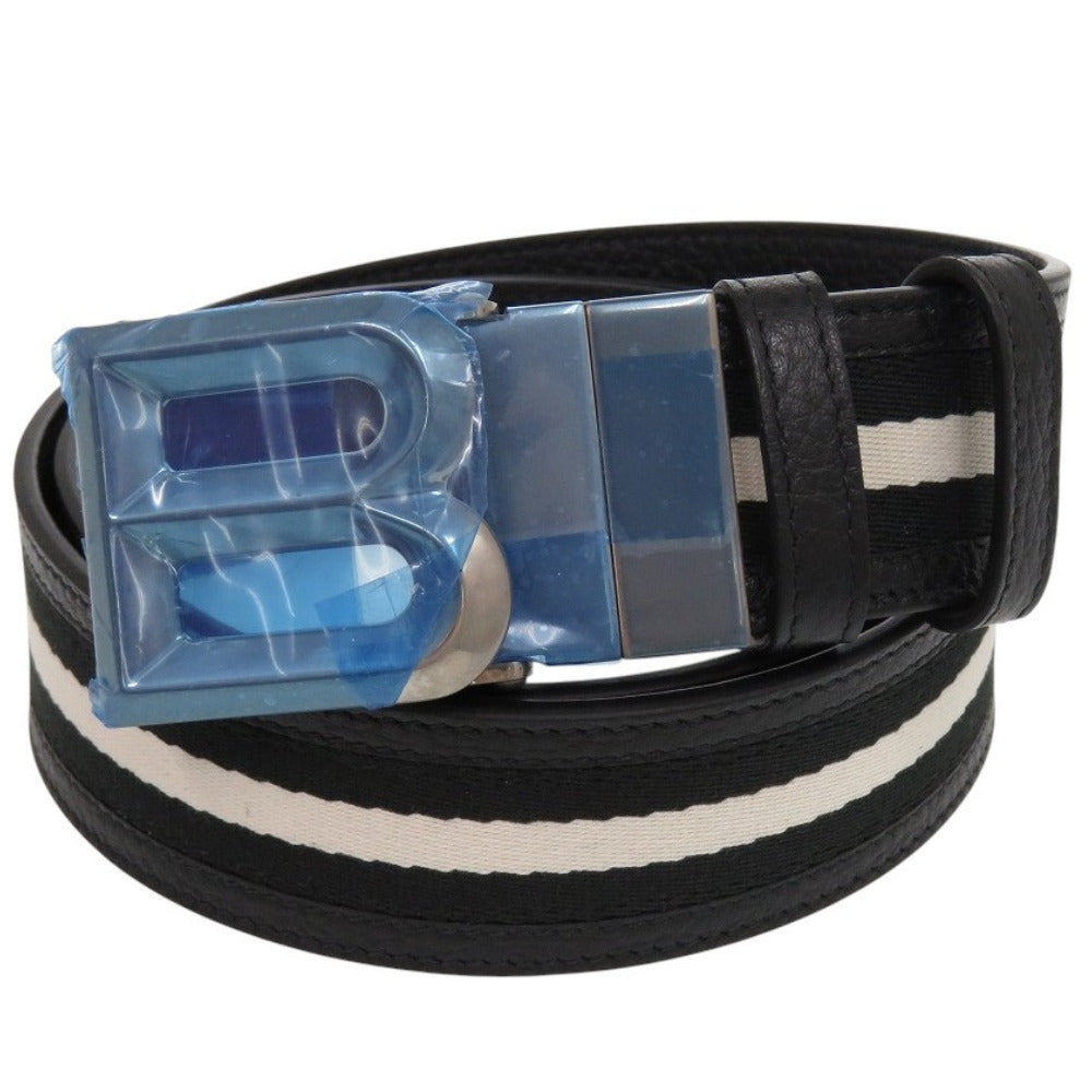 未使用品 バリー B BOLD 35 R.TSP MBG00XSI057-I945P レザーブラック 85cm シルバー金具 黒 ベルト 0943【中古】BALLY