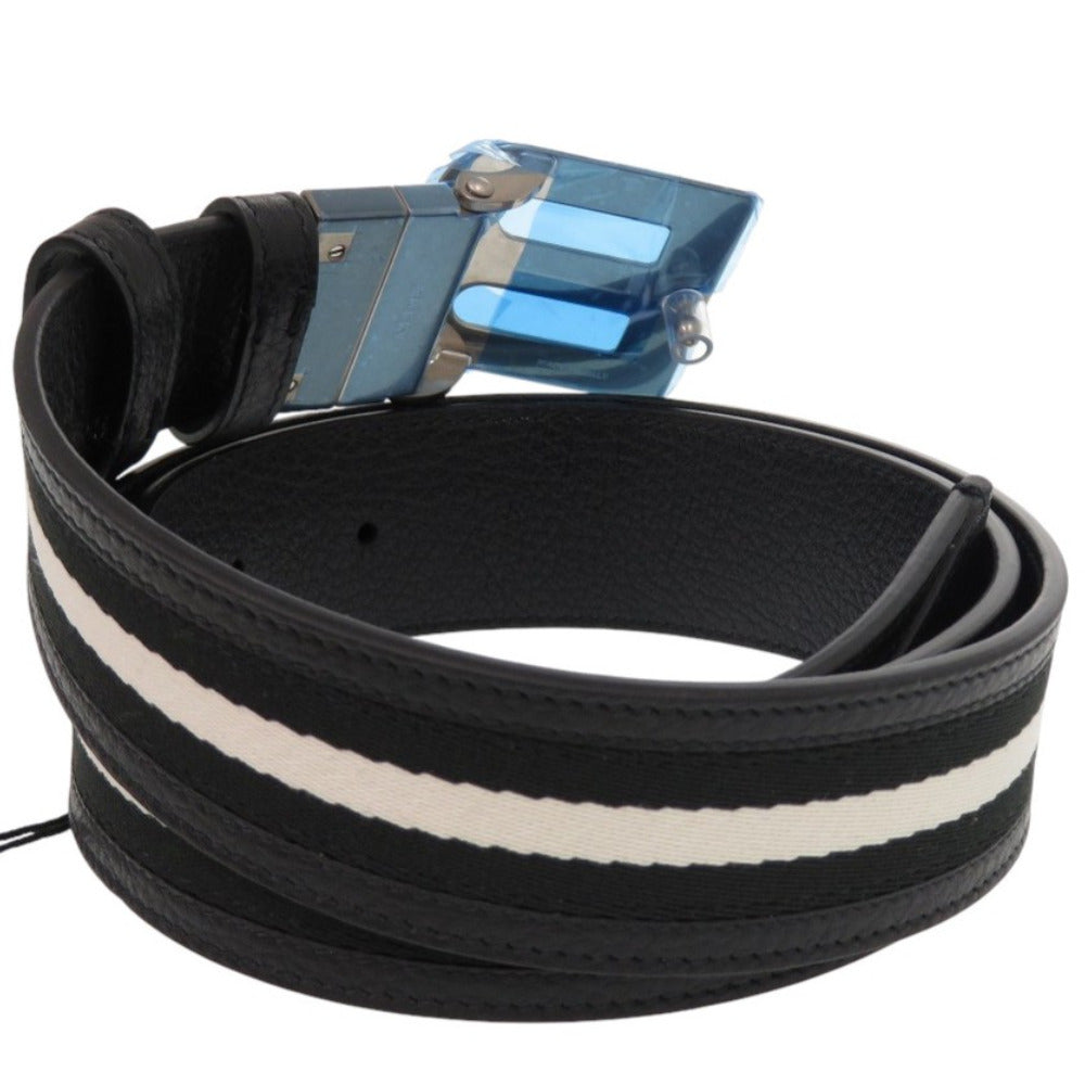 未使用品 バリー B BOLD 35 R.TSP MBG00XSI057-I945P レザーブラック 85cm シルバー金具 黒 ベルト 0943【中古】BALLY