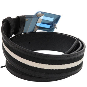 未使用品 バリー B BOLD 35 R.TSP MBG00XSI057-I945P レザーブラック 85cm シルバー金具 黒 ベルト 0943【中古】BALLY