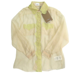 未使用品 バーバリー シルクレースブラウス 8016731 A7134 ベージュ 0950【中古】BURBERRY