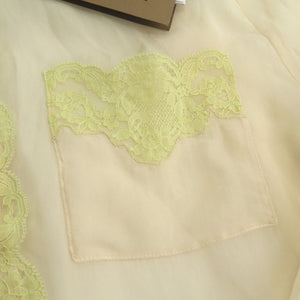 未使用品 バーバリー シルクレースブラウス 8016731 A7134 ベージュ 0950【中古】BURBERRY