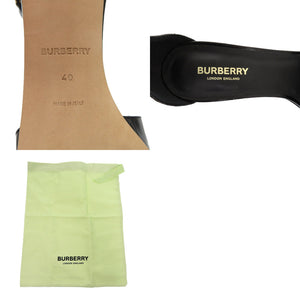 未使用品 バーバリー ヒール スクエアトゥ 26cm 8015522 A1189 レザー ブラック 黒 パンプス 0951【中古】BURBERRY