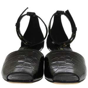 未使用品 バーバリー ヒール スクエアトゥ 26cm 8015522 A1189 レザー ブラック 黒 パンプス 0951【中古】BURBERRY