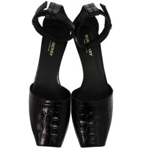 未使用品 バーバリー ヒール スクエアトゥ 26cm 8015522 A1189 レザー ブラック 黒 パンプス 0951【中古】BURBERRY