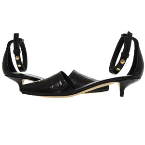 未使用品 バーバリー ヒール スクエアトゥ 26cm 8015522 A1189 レザー ブラック 黒 パンプス 0951【中古】BURBERRY