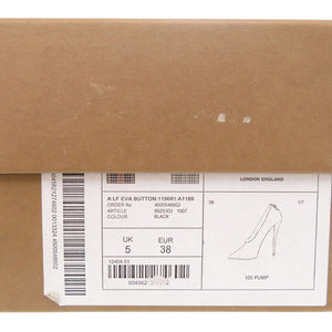 未使用品 バーバリー サイズ38 型押しレザー ブラック パンプス ヒール 黒 0952【中古】BURBERRY