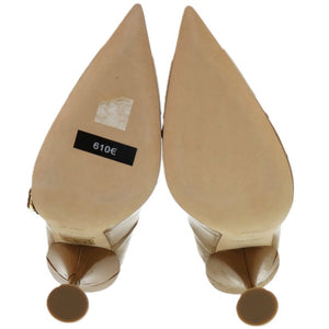 未使用品 バーバリー 8020005 A1211 ポリウレタン レザー BROWN 茶 パンプス 0954【中古】BURBERRY