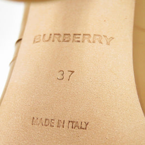 未使用品 バーバリー 8020005 A1211 ポリウレタン レザー BROWN 茶 パンプス 0954【中古】BURBERRY