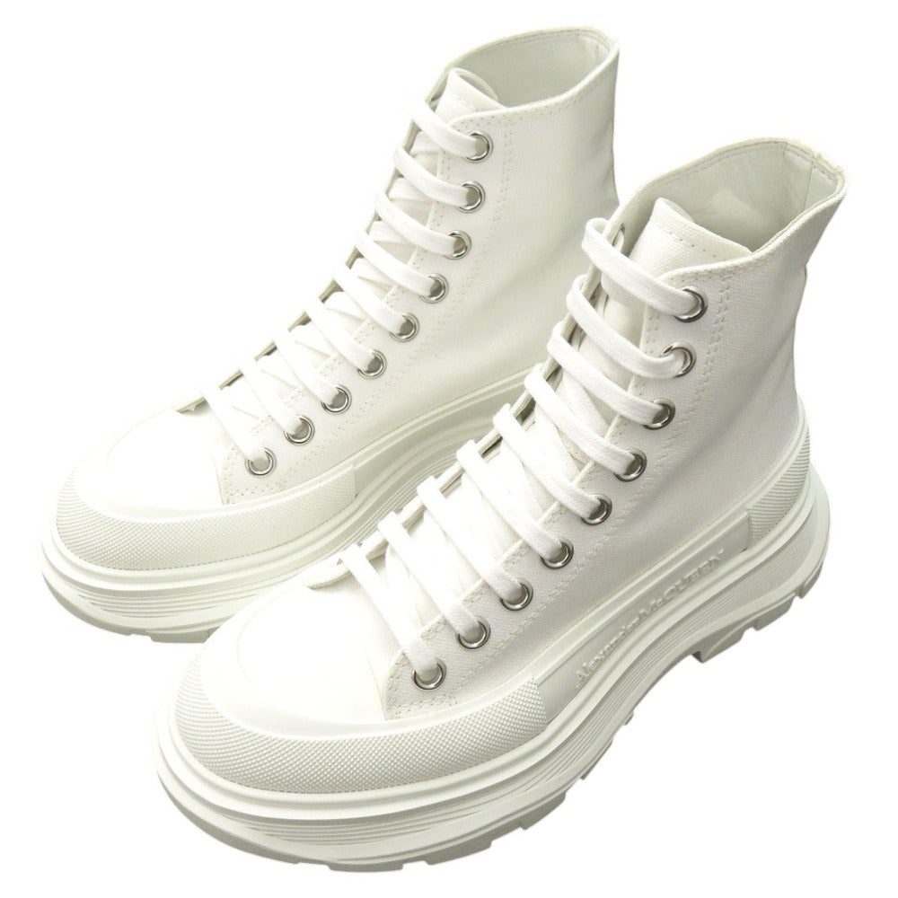 未使用品 アレキサンダーマックイーン TREAD SLICK HIGH Tread Slick Boot ハイカットスニーカー トレッド スリック 611706 W4MV2 9000 キャンバス ラバー ホワイト 0957【中古】Alexander McQueen