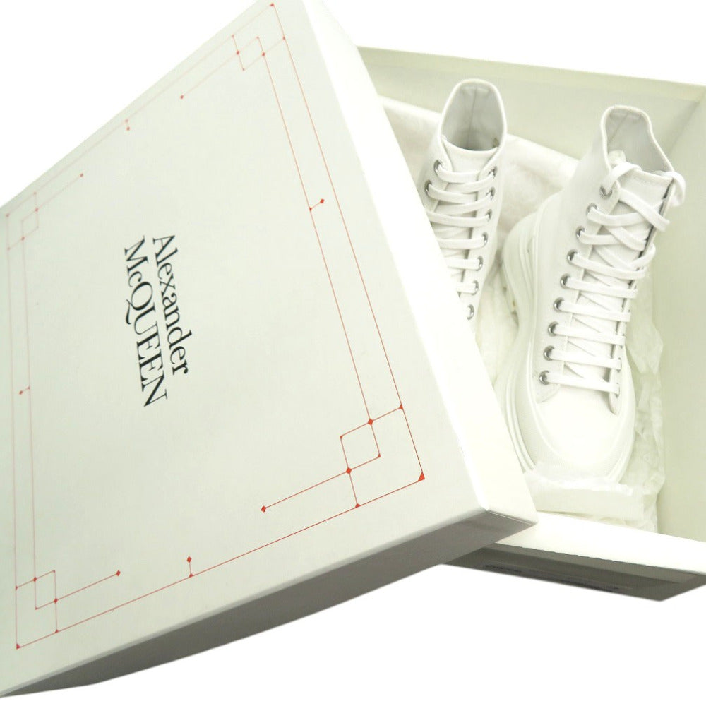 未使用品 アレキサンダーマックイーン TREAD SLICK HIGH Tread Slick Boot ハイカットスニーカー トレッド スリック 611706 W4MV2 9000 キャンバス ラバー ホワイト 0957【中古】Alexander McQueen
