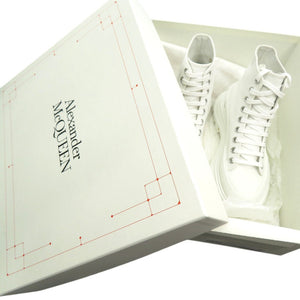 未使用品 アレキサンダーマックイーン TREAD SLICK HIGH Tread Slick Boot ハイカットスニーカー トレッド スリック 611706 W4MV2 9000 キャンバス ラバー ホワイト 0957【中古】Alexander McQueen