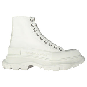 未使用品 アレキサンダーマックイーン TREAD SLICK HIGH Tread Slick Boot ハイカットスニーカー トレッド スリック 611706 W4MV2 9000 キャンバス ラバー ホワイト 0957【中古】Alexander McQueen