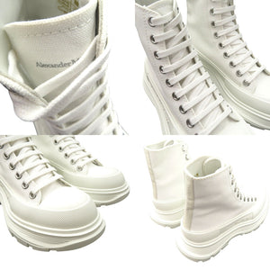 未使用品 アレキサンダーマックイーン TREAD SLICK HIGH Tread Slick Boot ハイカットスニーカー トレッド スリック 611706 W4MV2 9000 キャンバス ラバー ホワイト 0957【中古】Alexander McQueen