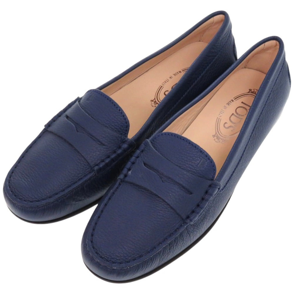 新品同様 トッズ ローファー シティゴンミーニ ドライビングシューズ レザー ネイビー 紺 レザーシューズ 0961【中古】TOD’S