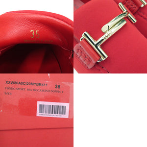 未使用品 トッズ HAPPY MOMENTS ALBER ELBAZ スリッポン ローファー ウェッジヒール ダブルT ロゴ XXW80A0CI20MYB R411 ラバー レッド 0962【中古】TOD’S